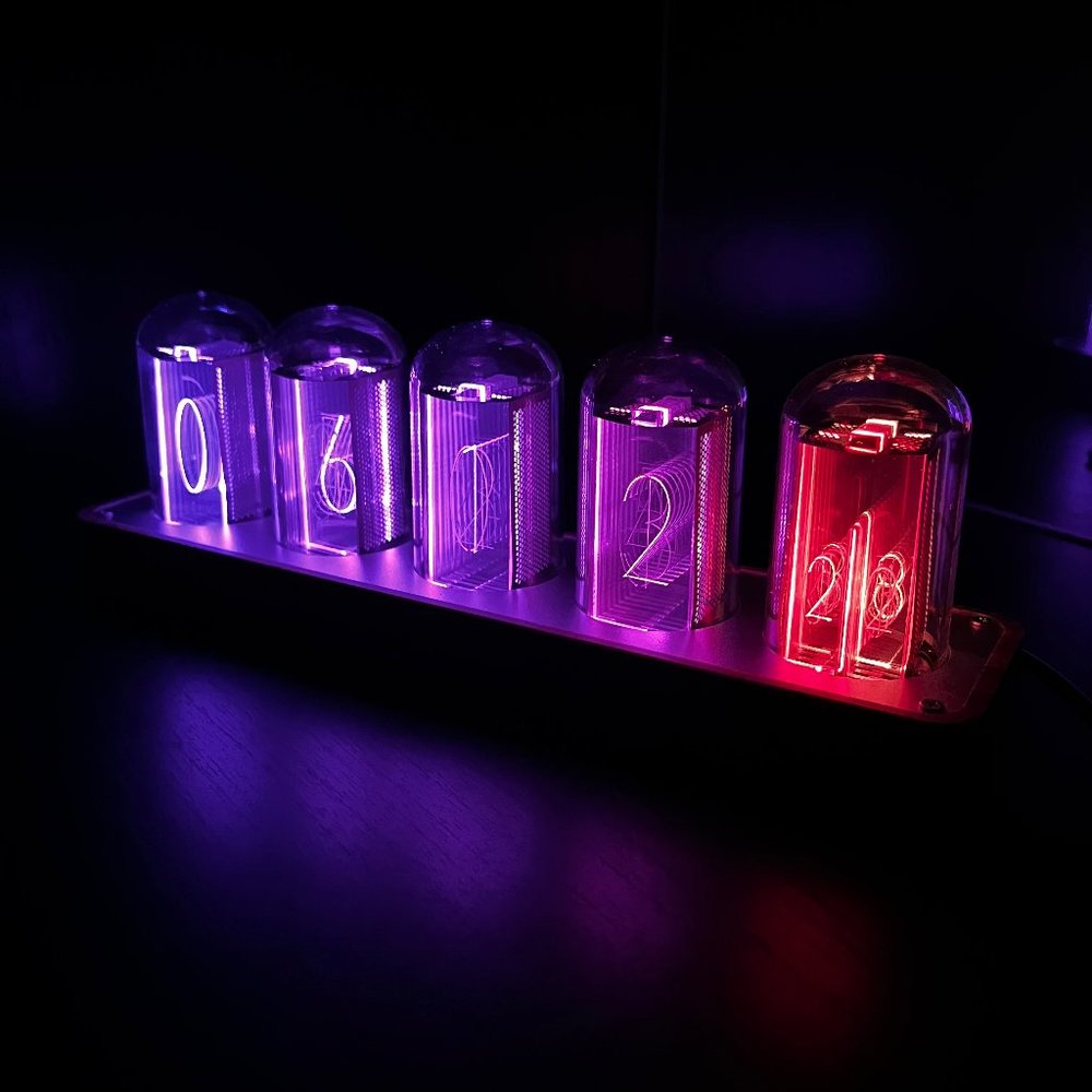 Nixie LED Retro Digital Desktop Clock - WI-FI Time Calibration - Alarm & Timer